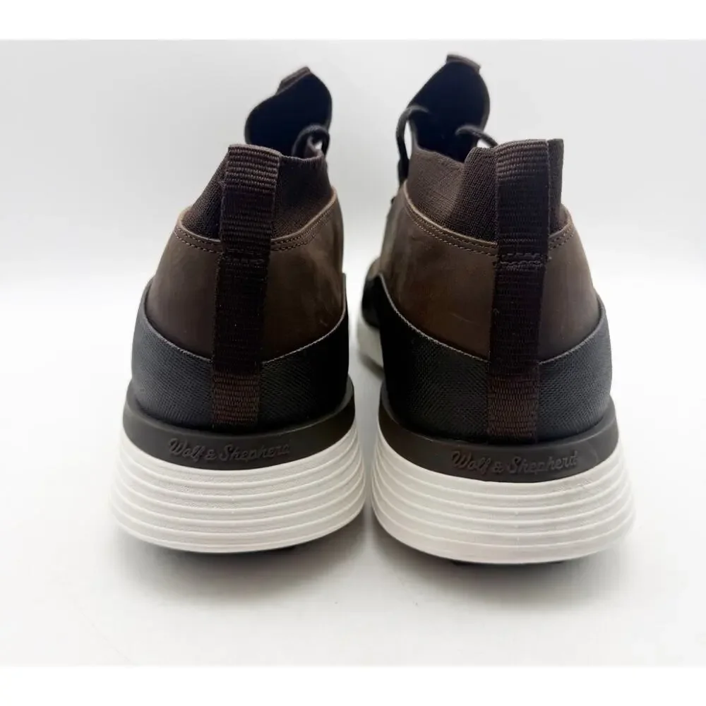 Wolf & Shepherd Mens Crossover Mid WTZ Sneakers Size 11 Dark Brown Leather NWOB